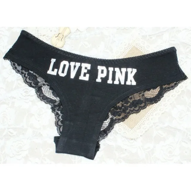 1 pcs Charming Women Lace Briefs Lady Love Sexy Pink Heart Panties Women's Low Waist Intimates Leopard Underwear