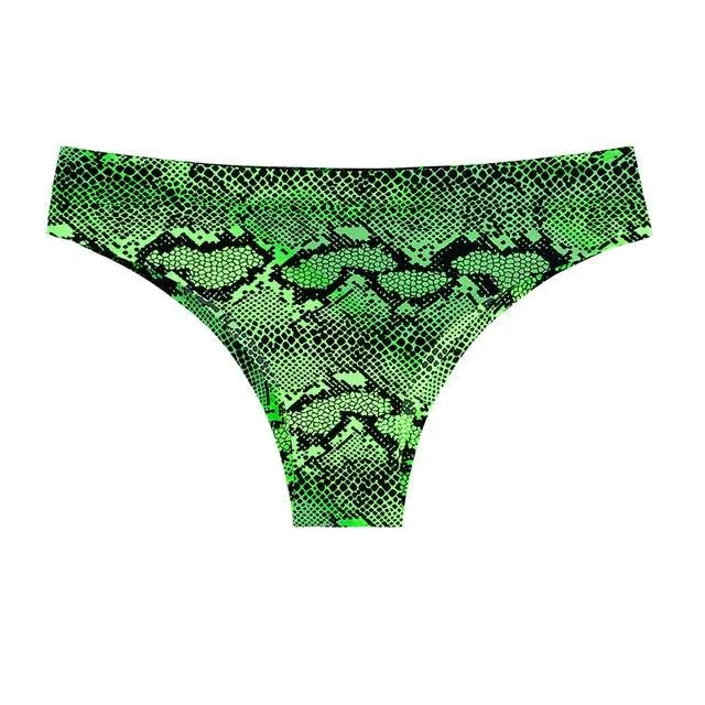 1 Piece Women's Panties Underwear Seamless Sports Leopard T-back G-string Thongs Ice Silk Briefs