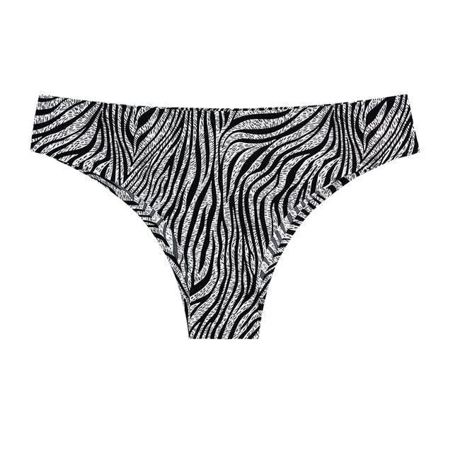 1 Piece Women's Panties Underwear Seamless Sports Leopard T-back G-string Thongs Ice Silk Briefs