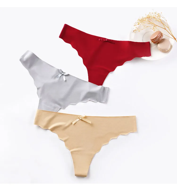 3 pack Seamless Panty Set Underwear Comfort Intimates Fashion Ladies Low-Rise Briefs Panties Lingerie