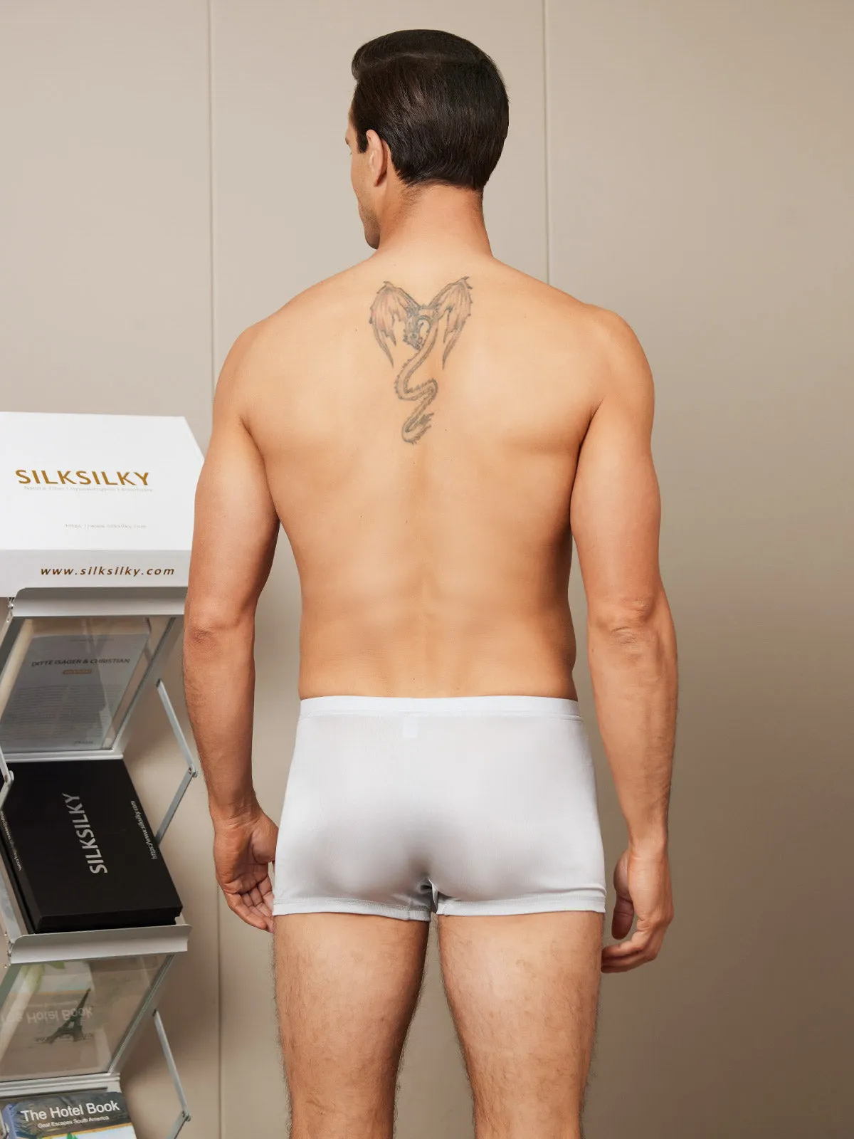 3Pcs Men‘s Silk Knitted Boxer Briefs Underwear