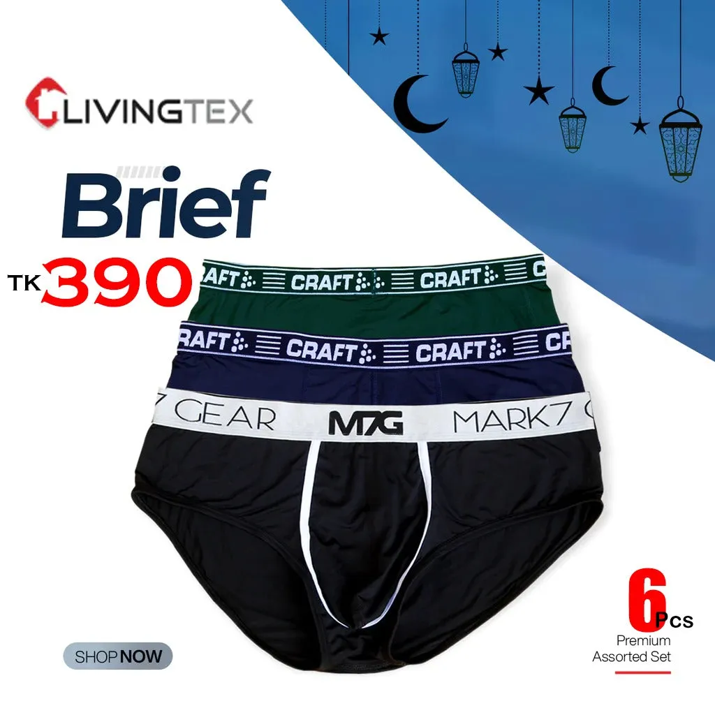 6 Day's Brief Men’s Underwear Pack (6 Pcs)