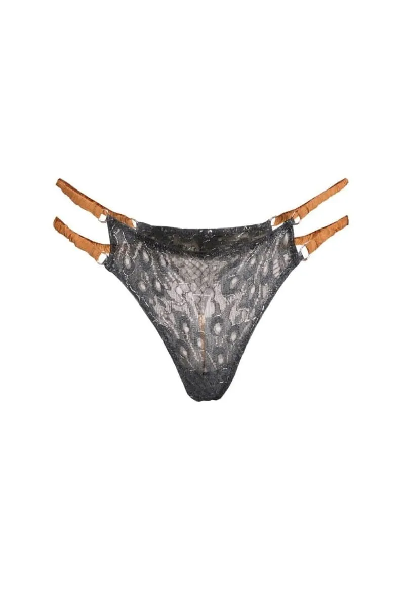 AMBER SILK THONG