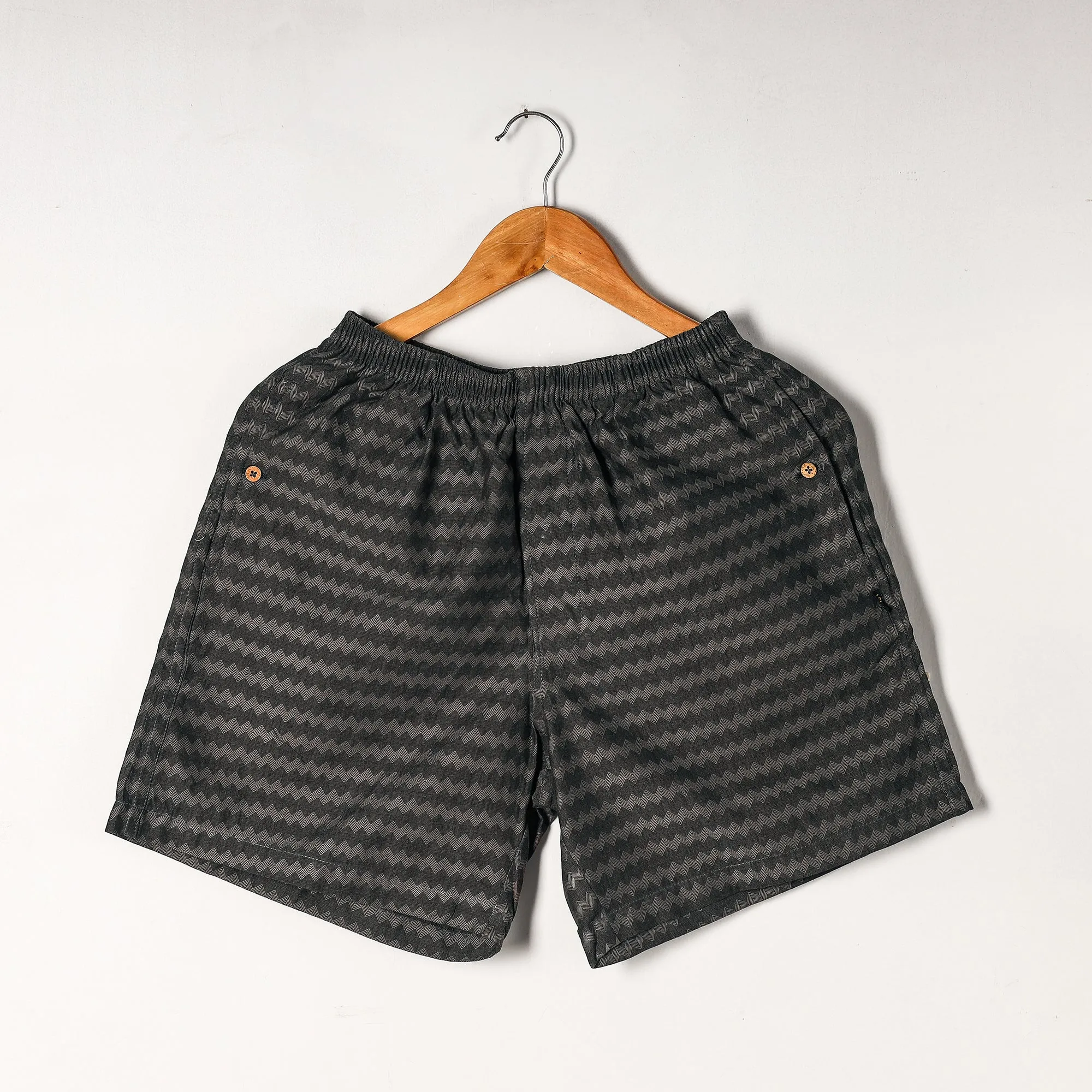 Black - Jacquard Weave Cotton Unisex Boxer/Shorts