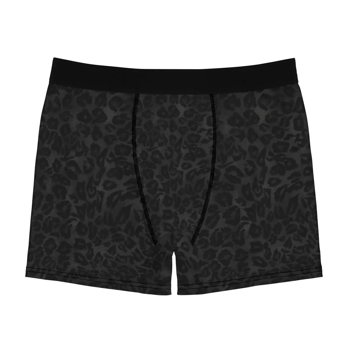 Black Leopard Men's Undies, Wild Animal Print Sexy Boxer Briefs Underwear (US Size: XS-3XL)