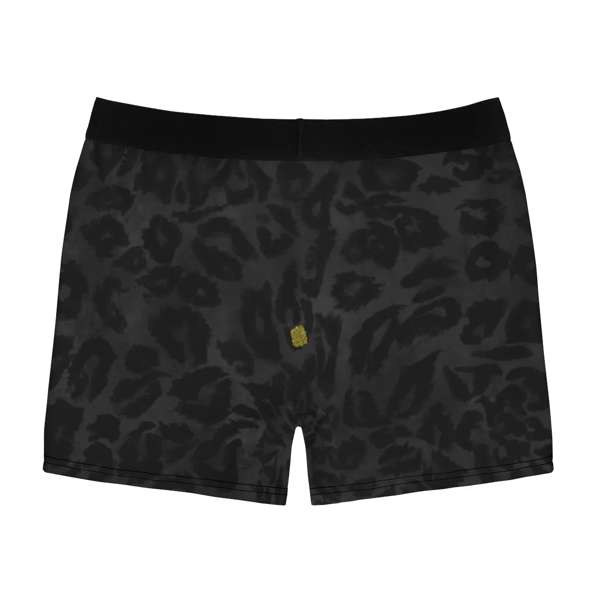 Black Leopard Men's Undies, Wild Animal Print Sexy Boxer Briefs Underwear (US Size: XS-3XL)