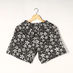 Black - Sanganeri Block Printed Cotton Unisex Boxer/Shorts