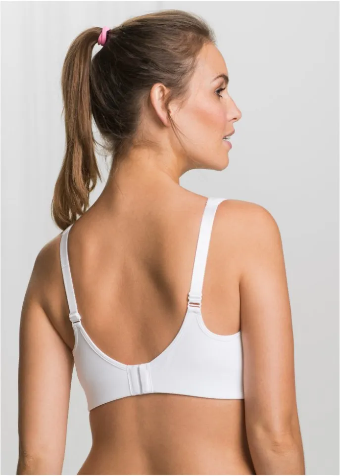 bpc bonprix collection medium support sports bra, white