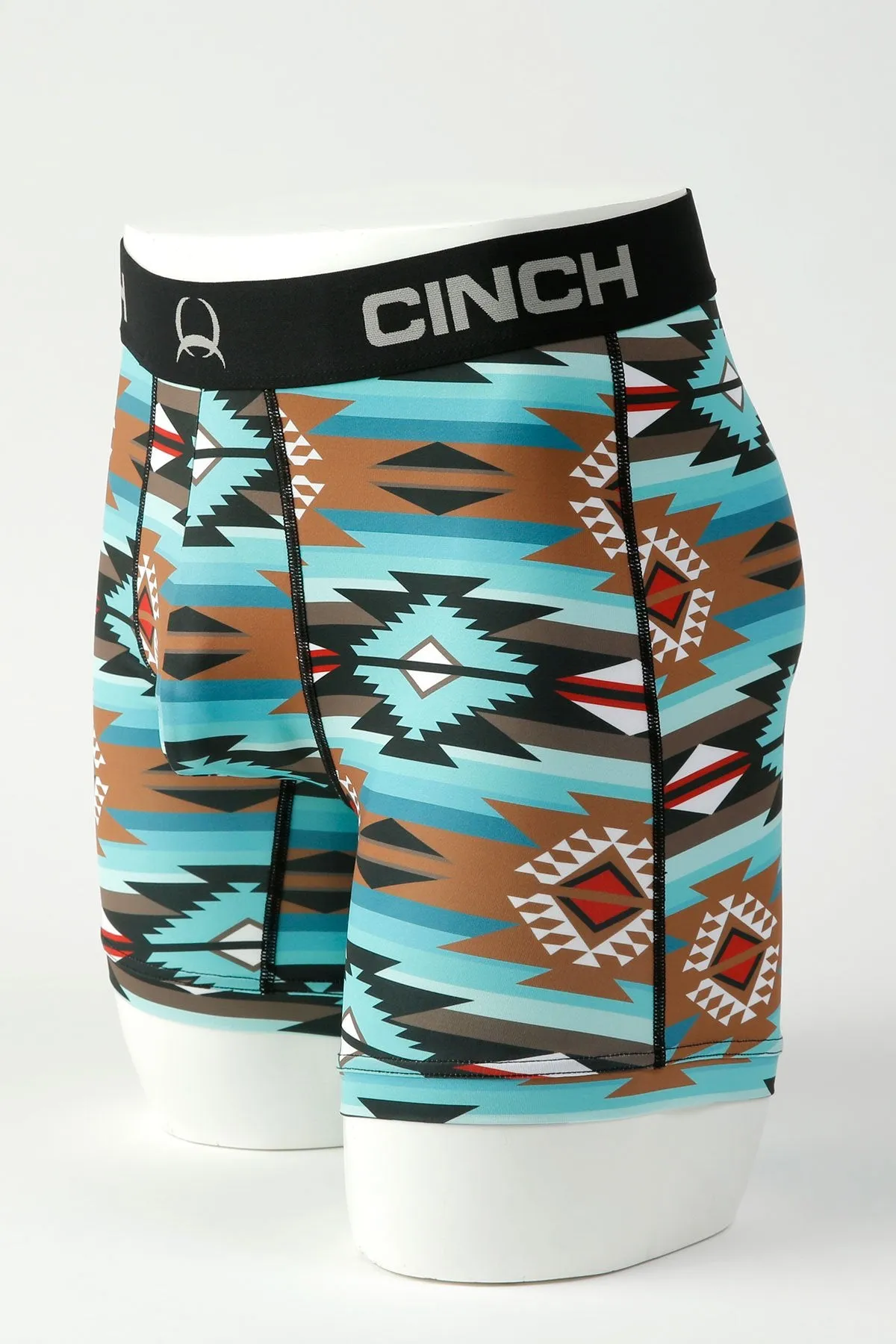 Cinch Mens 9" Southwestern Print Boxer Shorts - Aztec Turquoise - MXY6002030