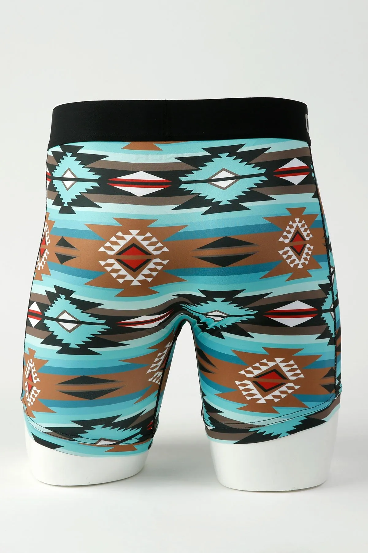 Cinch Mens 9" Southwestern Print Boxer Shorts - Aztec Turquoise - MXY6002030