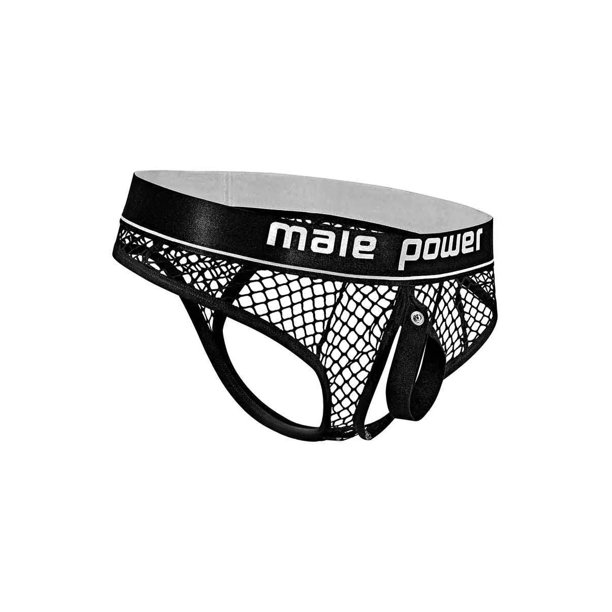 Large/Extra Large Black Cockpit Net Cock Ring Mens Thong