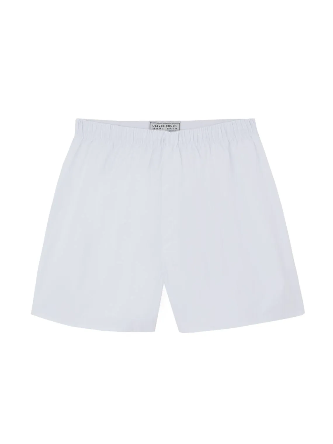 Cotton Boxer Shorts, Plain - White