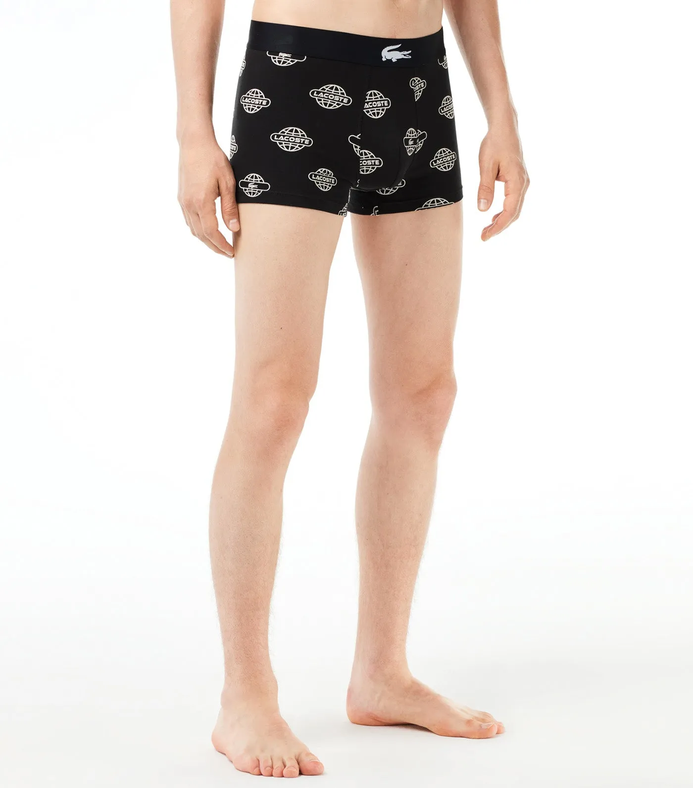 Cotton Jersey Print Trunks Black/White