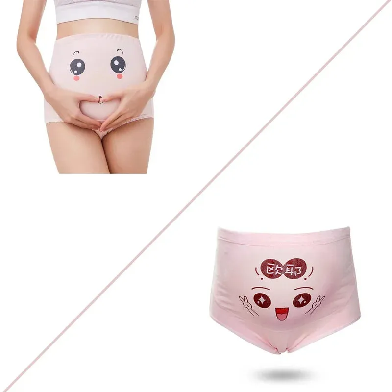 Cotton Pregnancy Panties Intimates Maternity Bandage Adjustable Belly Cartoon Solid Color Underwear Clothing For Pregnant Women