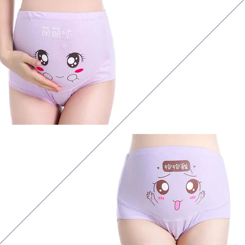 Cotton Pregnancy Panties Intimates Maternity Bandage Adjustable Belly Cartoon Solid Color Underwear Clothing For Pregnant Women