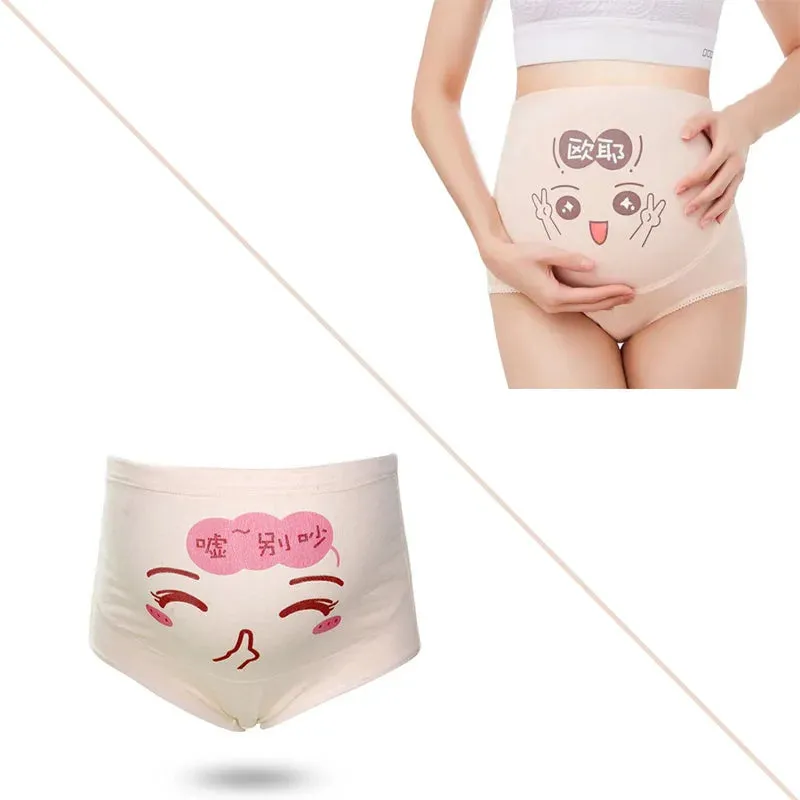 Cotton Pregnancy Panties Intimates Maternity Bandage Adjustable Belly Cartoon Solid Color Underwear Clothing For Pregnant Women