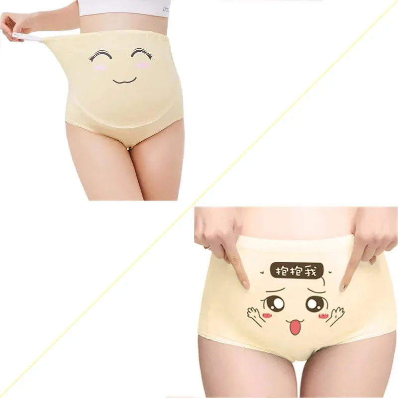 Cotton Pregnancy Panties Intimates Maternity Bandage Adjustable Belly Cartoon Solid Color Underwear Clothing For Pregnant Women