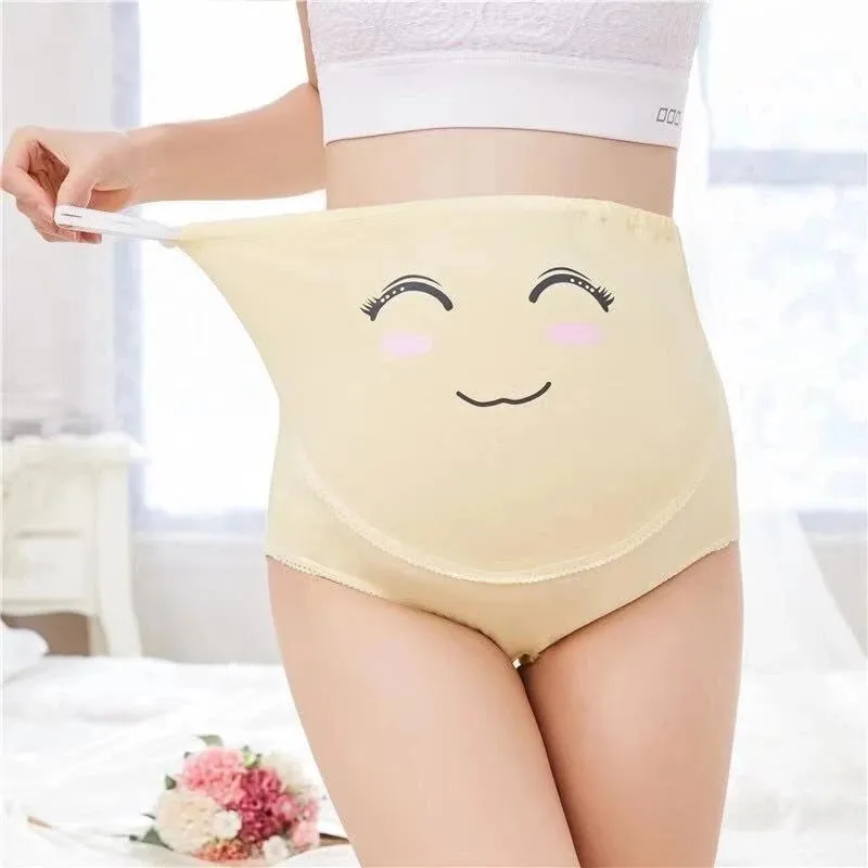 Cotton Pregnancy Panties Intimates Maternity Bandage Adjustable Belly Cartoon Solid Color Underwear Clothing For Pregnant Women