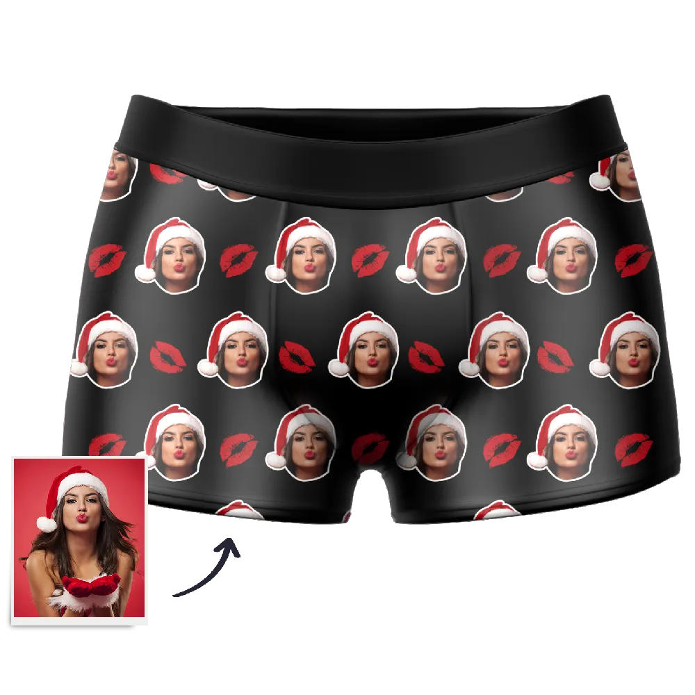 Couple Men's Custom Face Boxer Shorts - Kiss