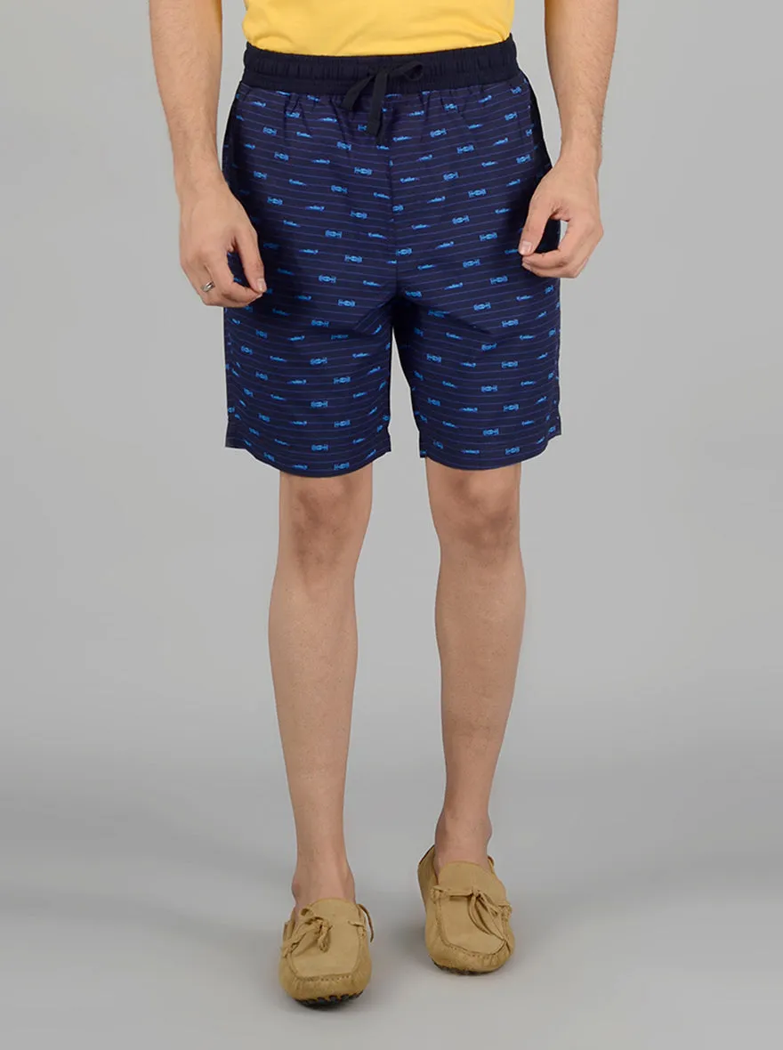 Dark Blue Solid Regular Fit Boxer Shorts | JadeBlue