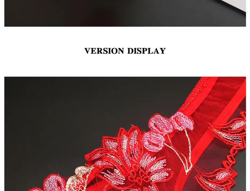 Feminine Floral Embroidery Underwear Ultra-thin Transparent Comfortable Thong Sexy Lace Underwear Low Waist Sexy Thong