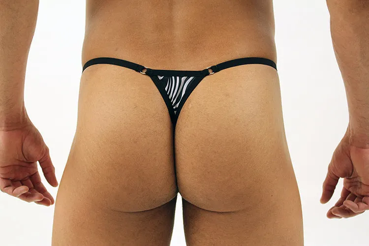 Festivo Men's Black Zebra Print G-String Thong - By NDS Wear