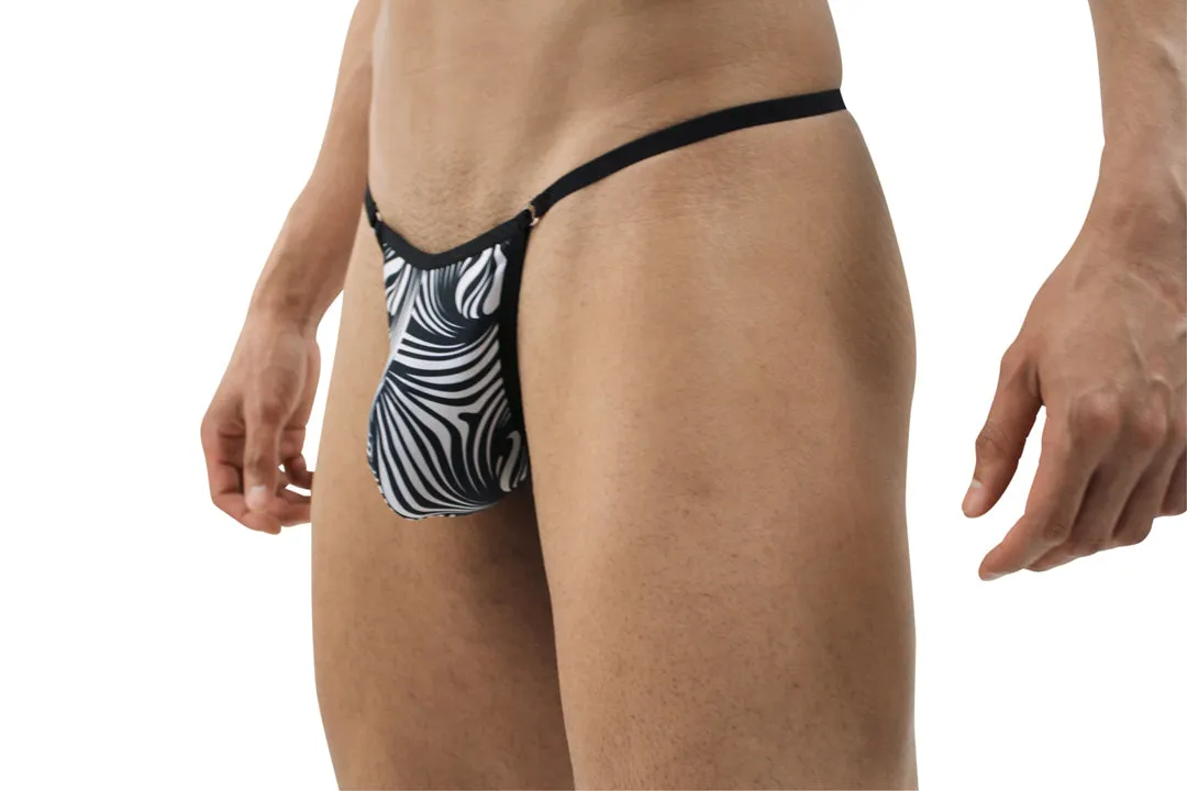 Festivo Men's Black Zebra Print G-String Thong - By NDS Wear