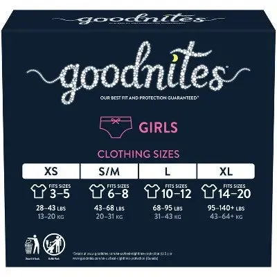 Goodnites Girls' Nighttime Bedwetting Underwear - S/M - 44ct