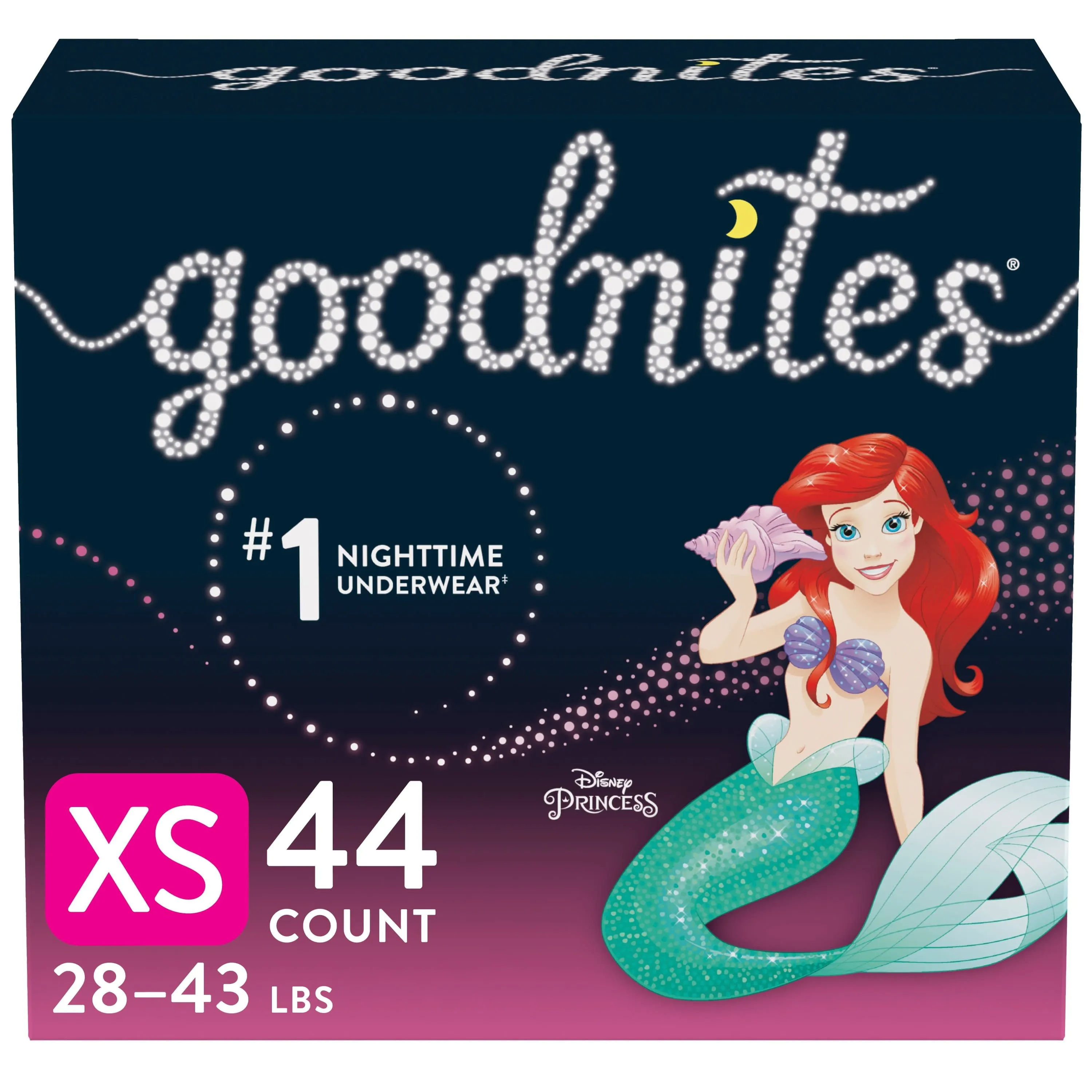 Goodnites Nighttime Bedwetting Underwear for Girls, XS, 44 Ct