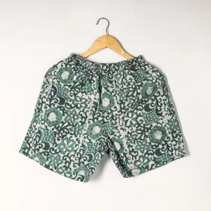 Green - Bagru Block Printed Cotton Unisex Boxer/Shorts