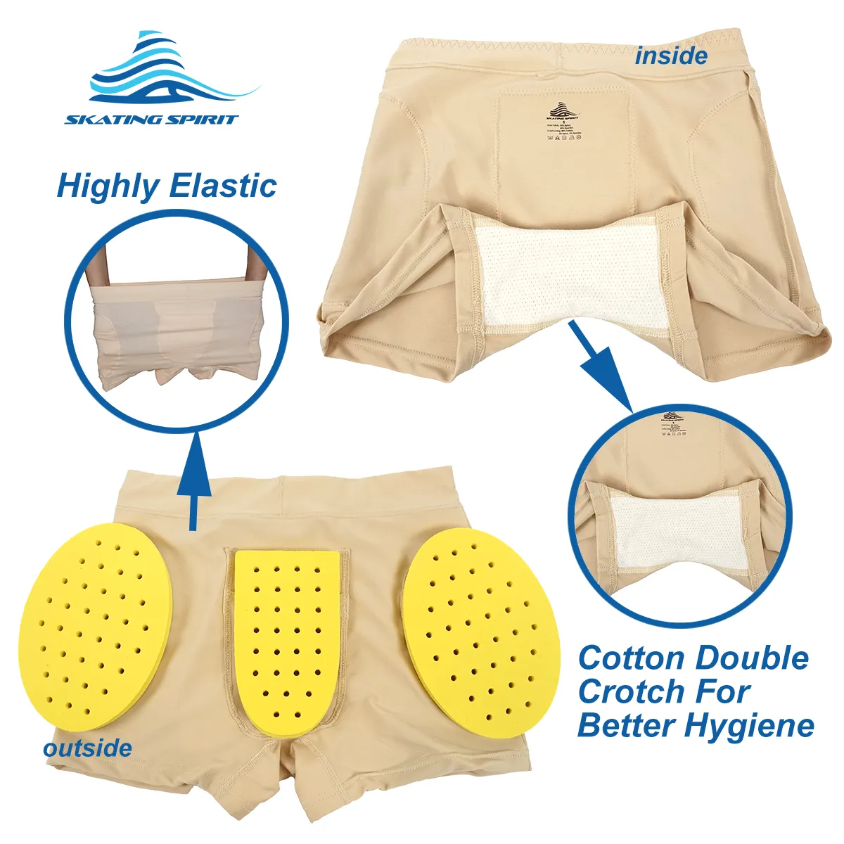 Hip Tailbone Protection Underwear with Supramolecular Pad