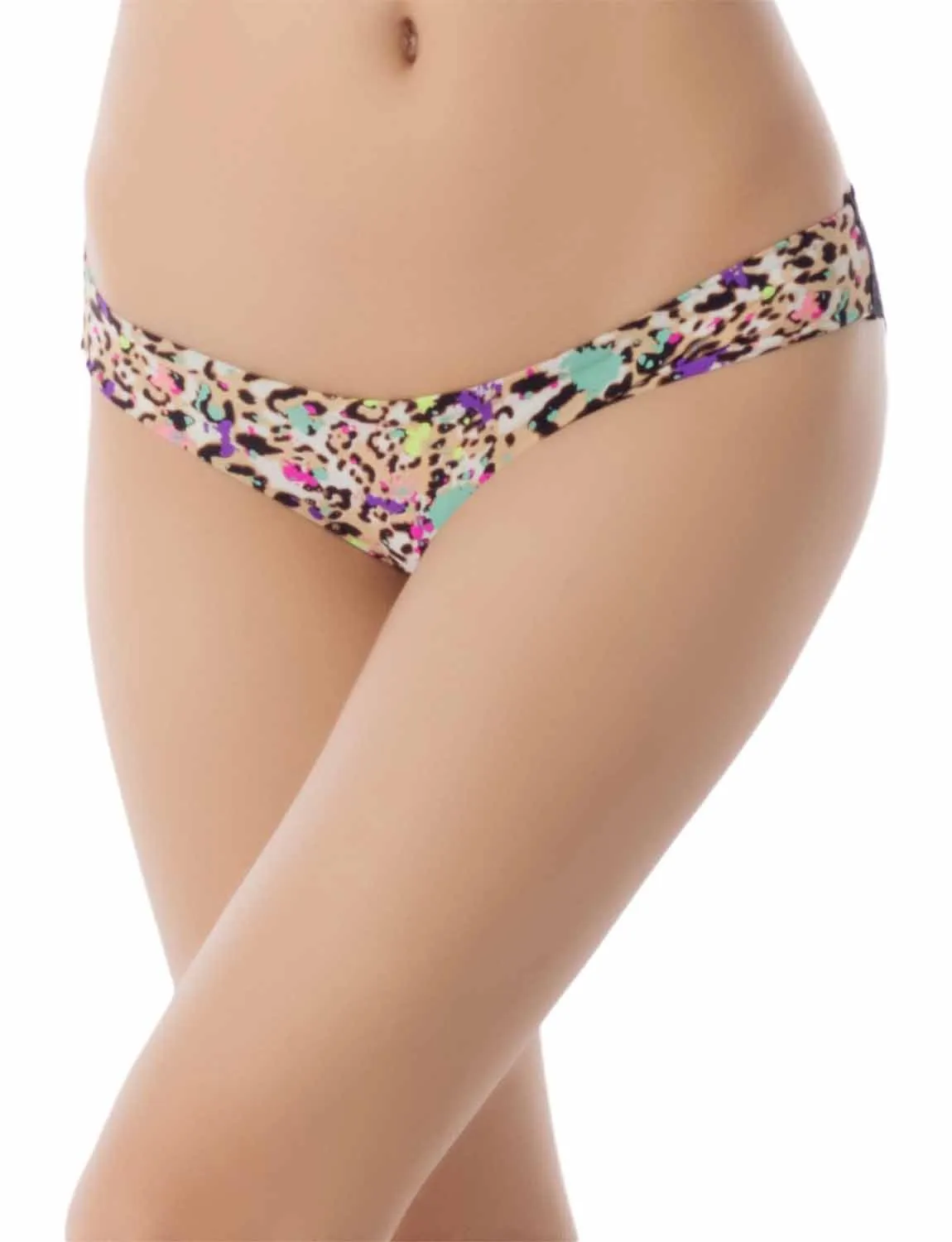 iB-iP Women's Leopard See Through Crochet Lace Cheetah Low Rise Briefs Panties