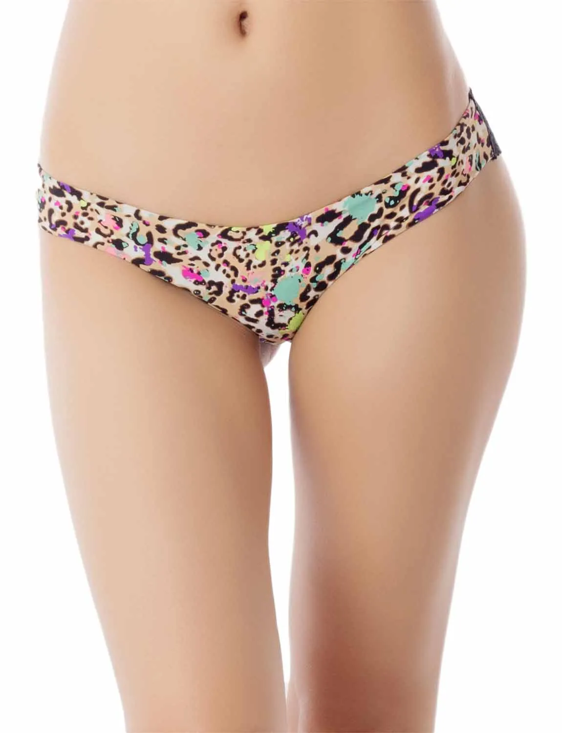 iB-iP Women's Leopard See Through Crochet Lace Cheetah Low Rise Briefs Panties