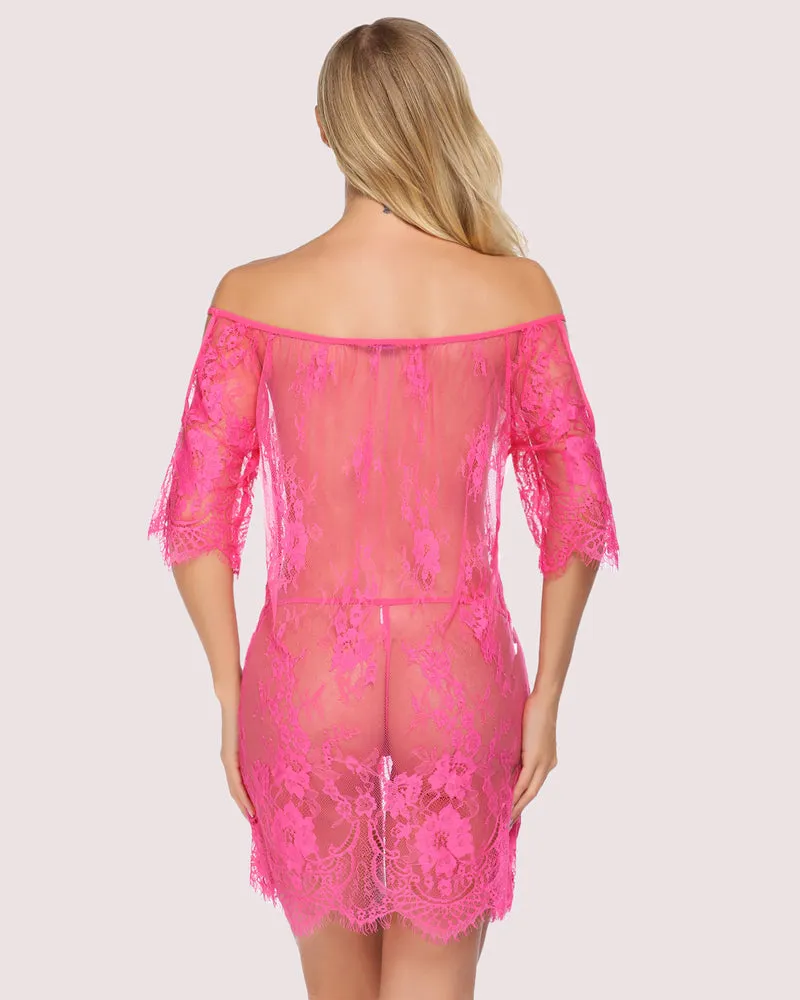 Lace Smock Lingerie Mini Babydoll