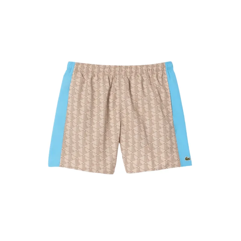 Lacoste Monogram Print Swim Trunks - Men's