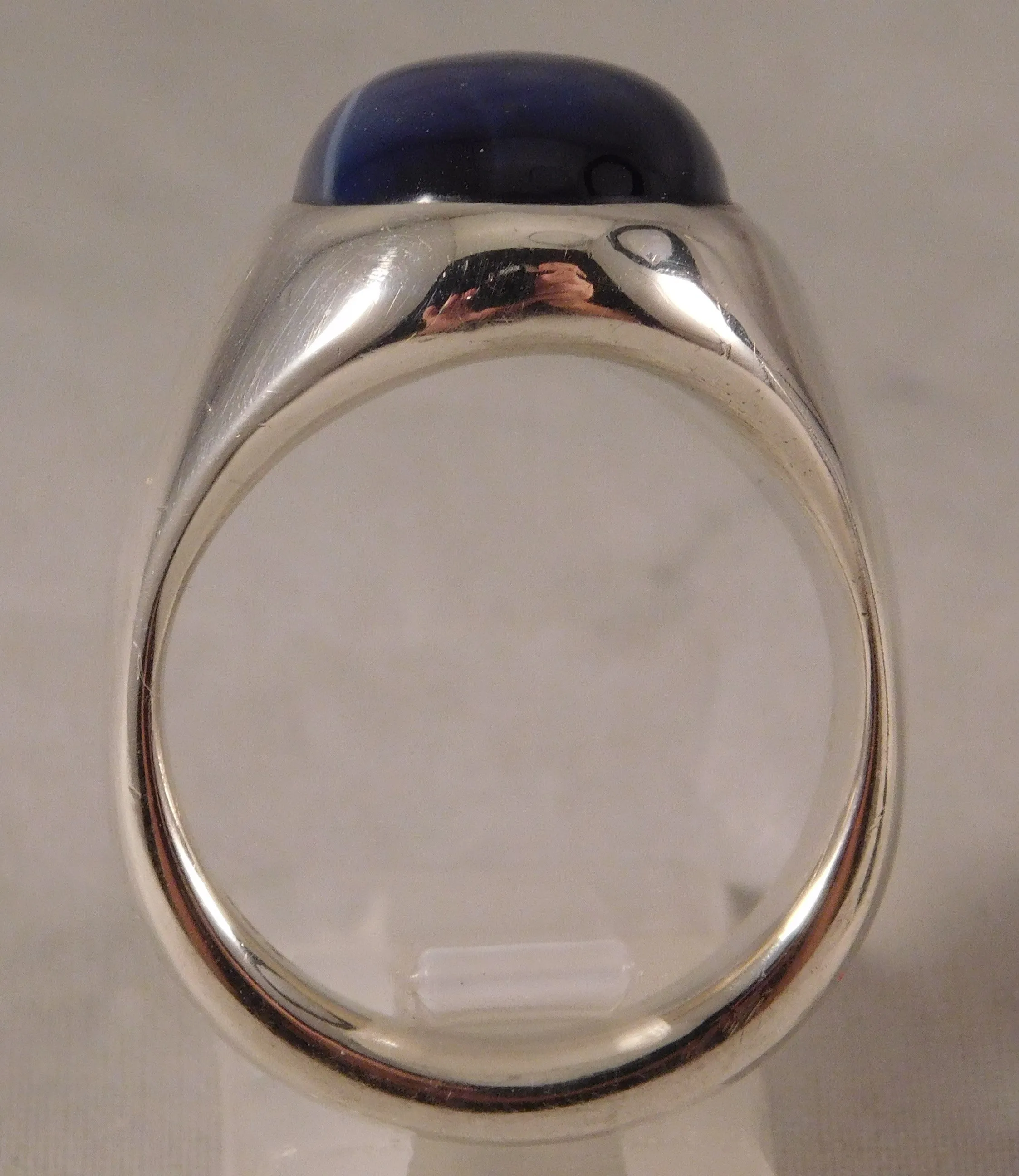 Linde Blue Star Sapphire 16 Carat .925 Sterling Silver Oval Mens Ring....Size 10