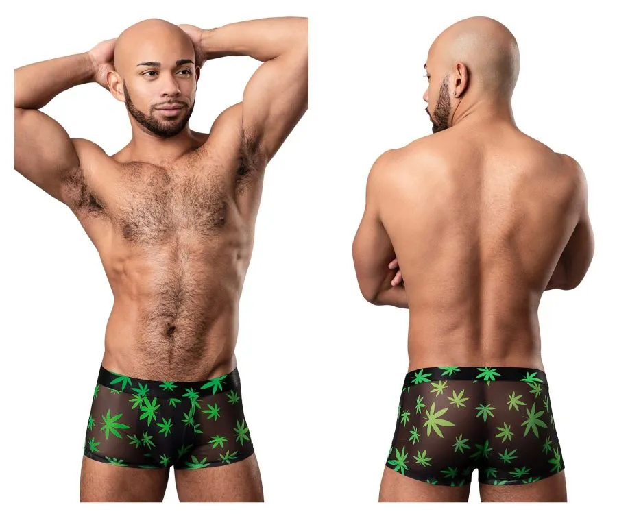 Male Power 145-294 Hazy Dayz Pouch Short Color Pot Leaf