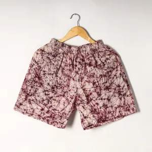 Maroon - Hand Batik Printed Cotton Unisex Boxer/Shorts