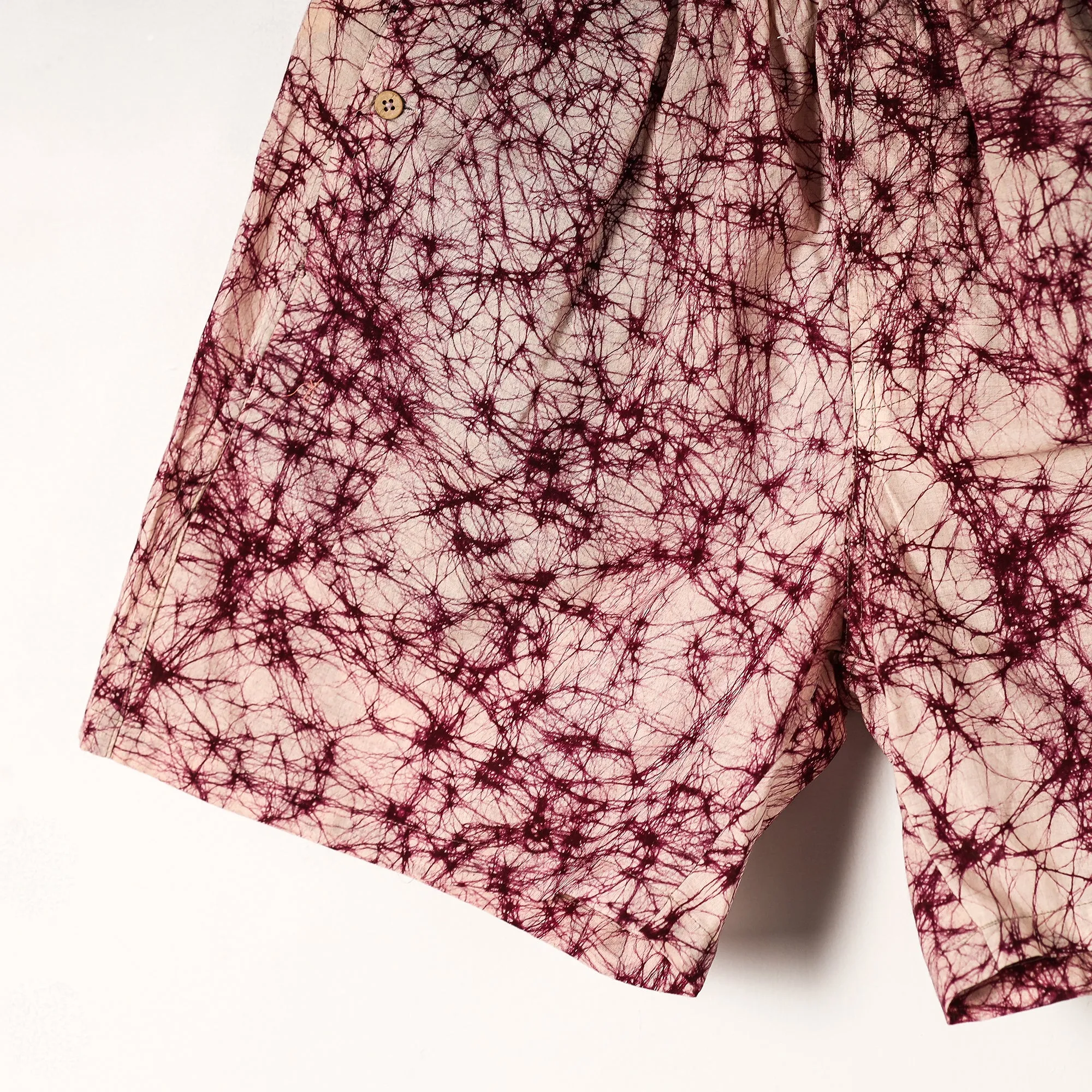 Maroon - Hand Batik Printed Cotton Unisex Boxer/Shorts