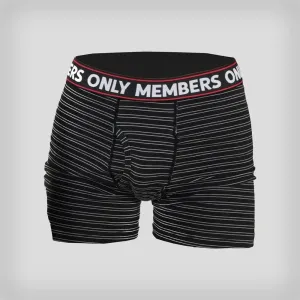 Members Only Men's 3 Pack Poly Spandex Athletic Stripe Boxer Briefs - BLACK GREY STRIPE