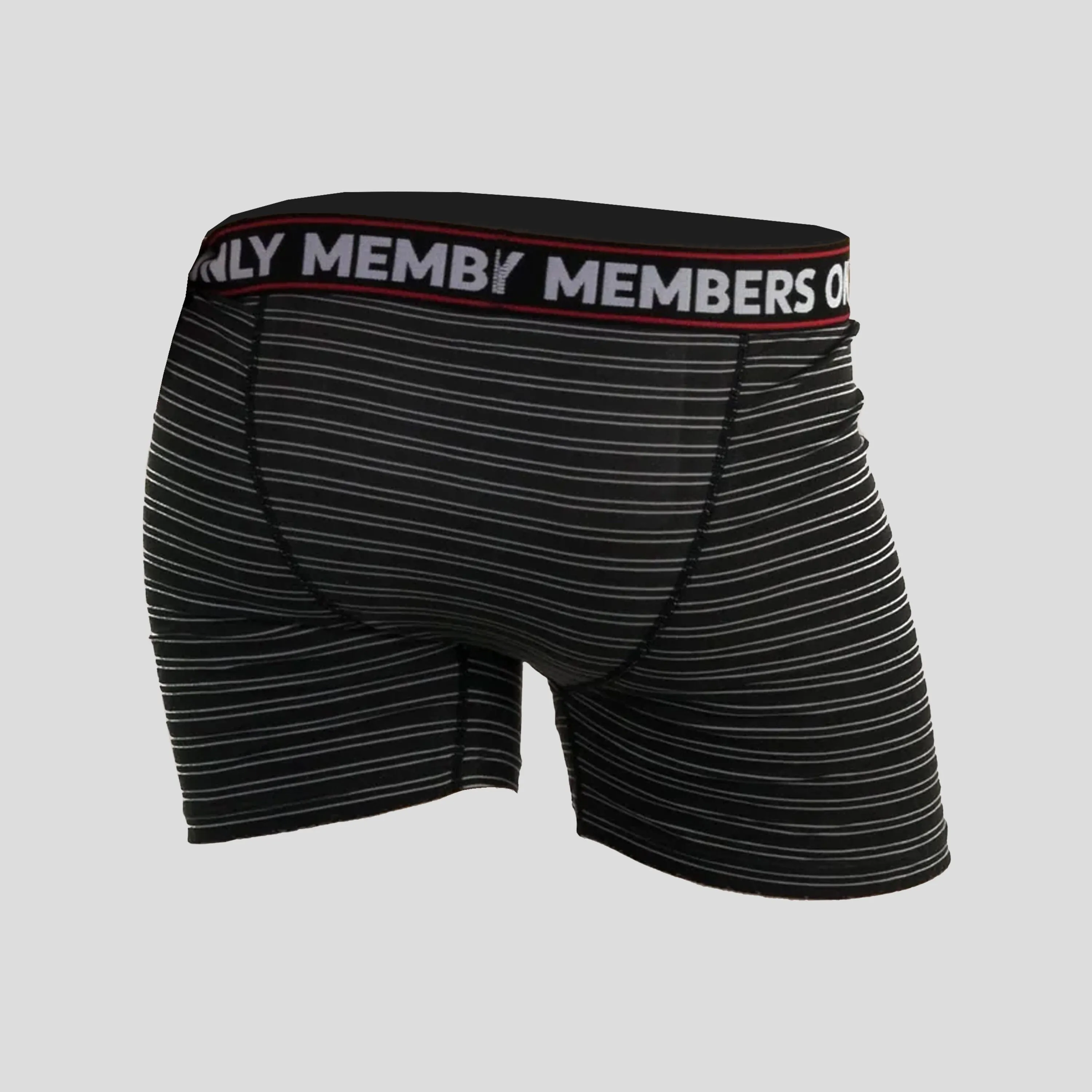 Members Only Men's 3 Pack Poly Spandex Athletic Stripe Boxer Briefs - BLACK GREY STRIPE