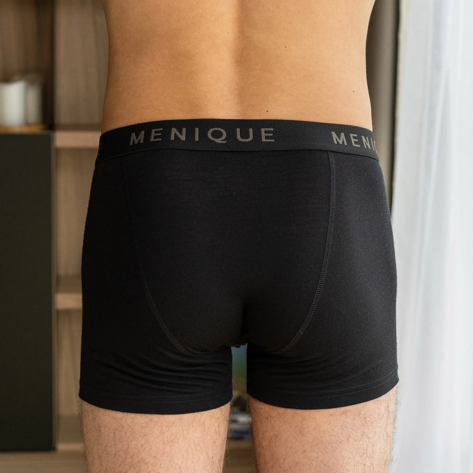 MENIQUE Men Merino Short Boxer Briefs 3-Pack