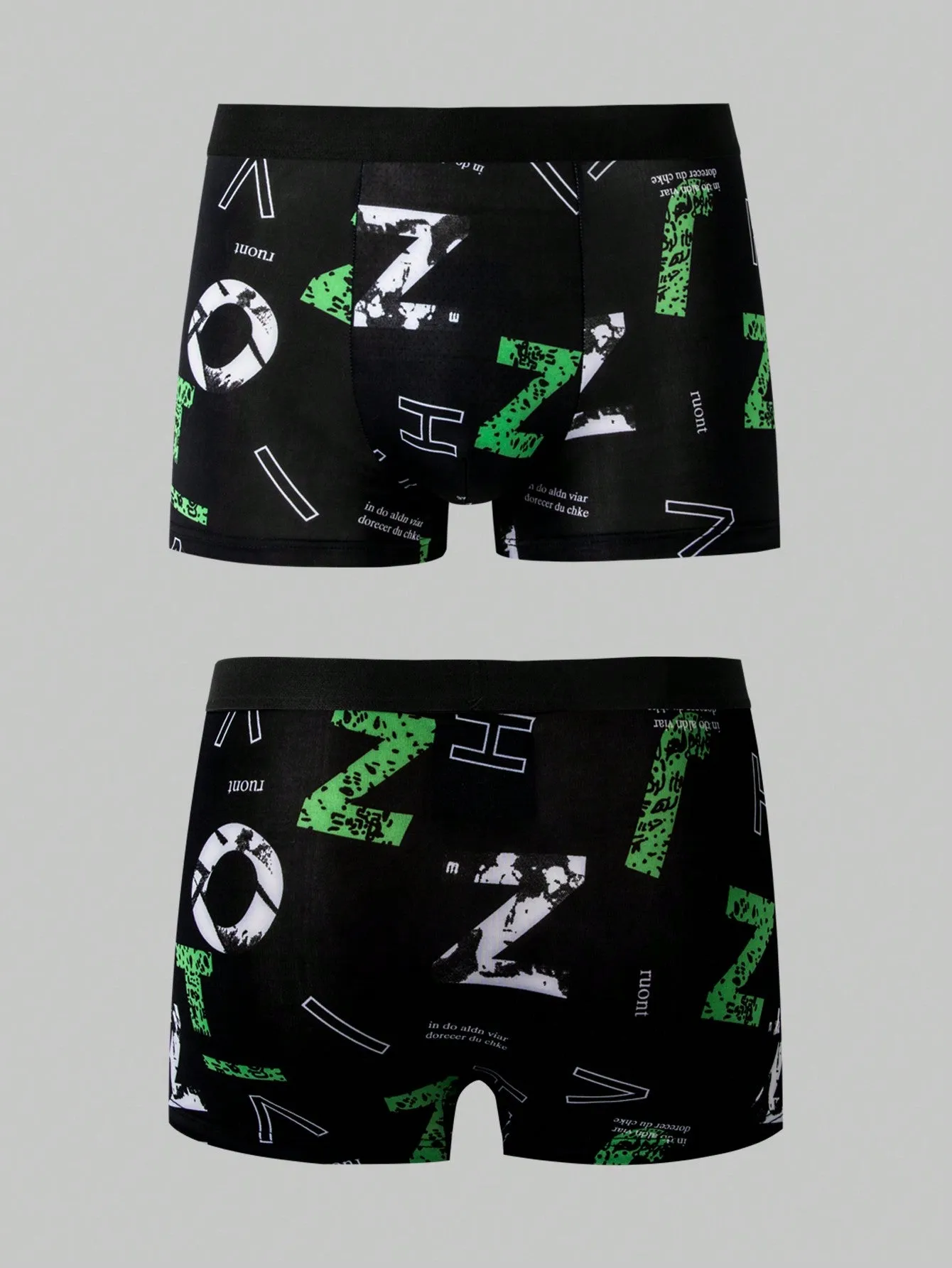 Men's Contrast Color Letter Print Boxer Briefs (6pcs/Set)