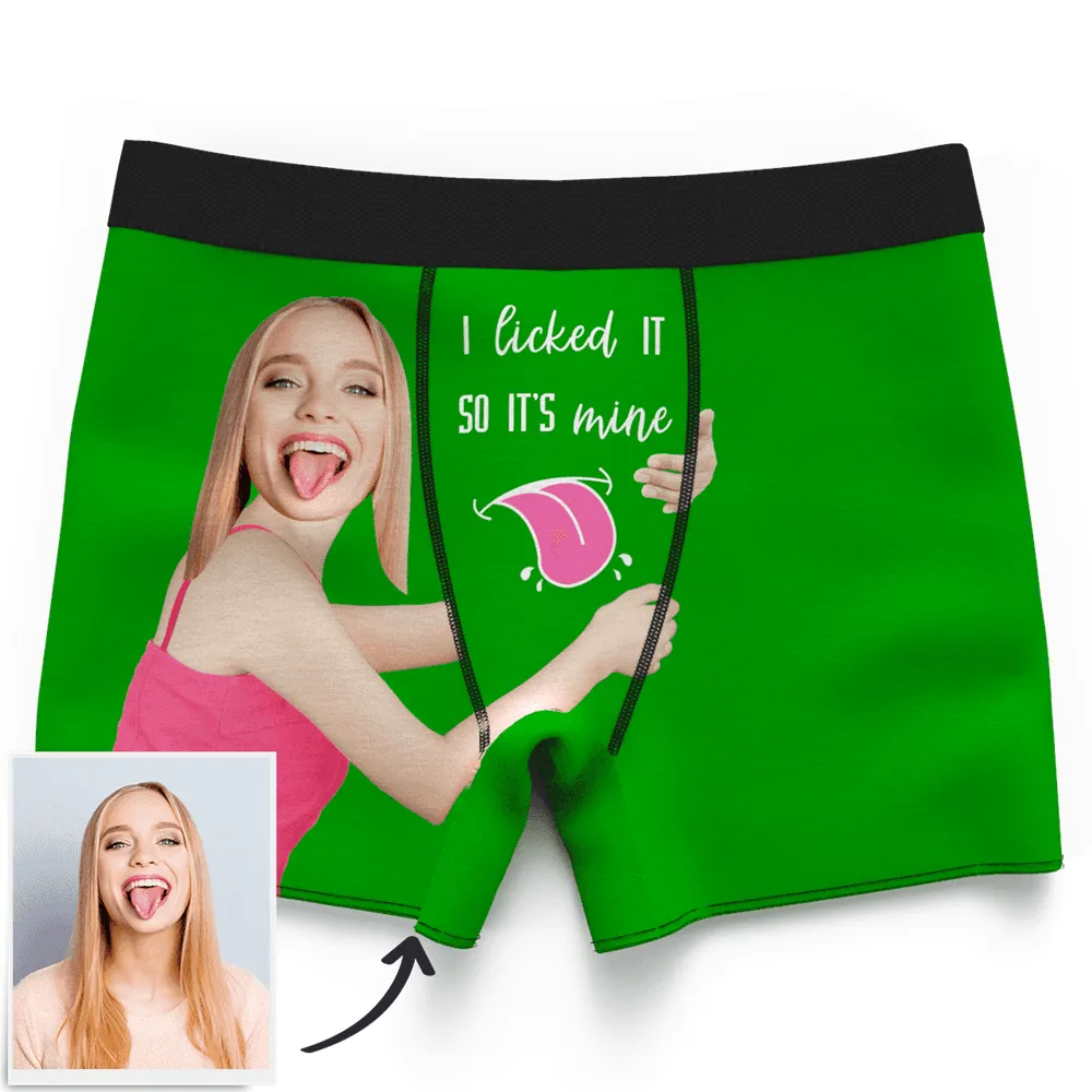 Men's Custom Face On Boxer Shorts I licked IT
SO IT'S mine