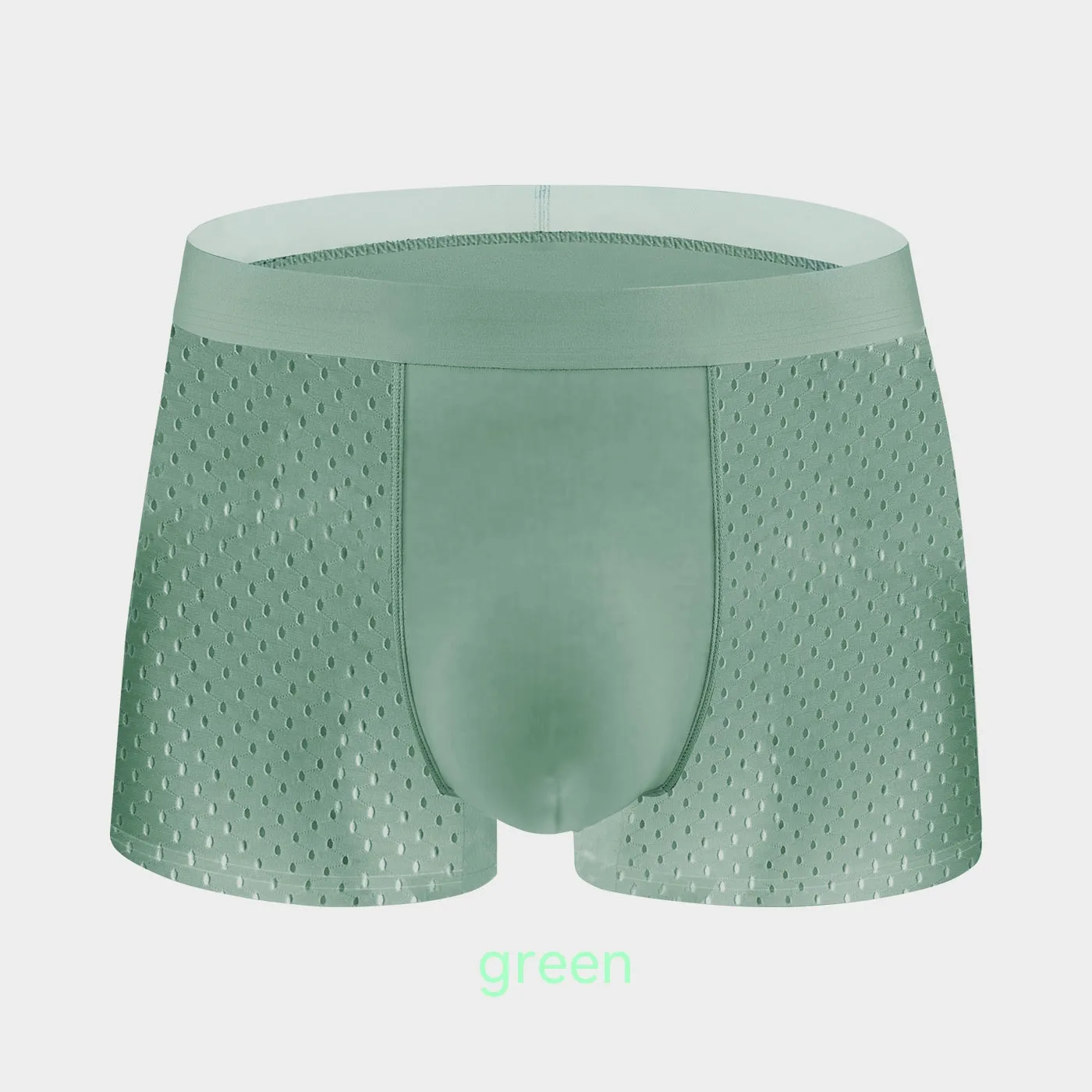 Men's Ice Silk Mesh See Through Breathable Boxer Briefs