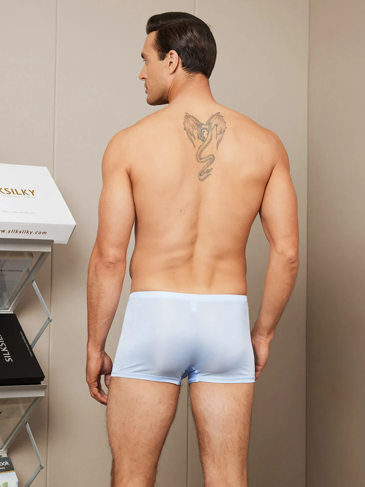 Men‘s Mulberry Silk Knitted Boxer Briefs Underwear