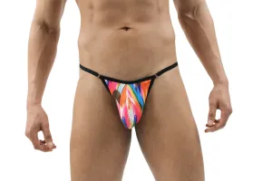 Men's Painted Brush Stroke Print G-String Thong - By NDS Wear