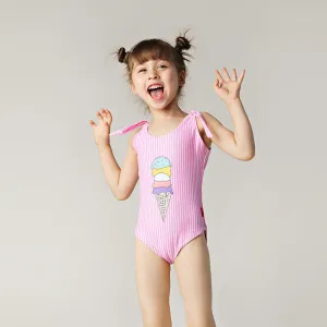 New Ice Cream Printing Children's Comfortable High Elastic One-piece Swimsuit