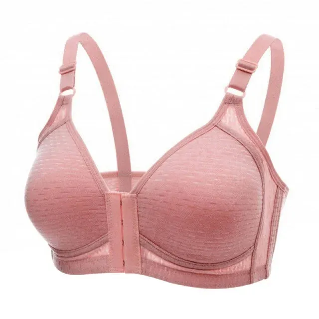 OCW Women Bra Front Buckle Wireless Breast Shaping Breathable Casual Plus Size