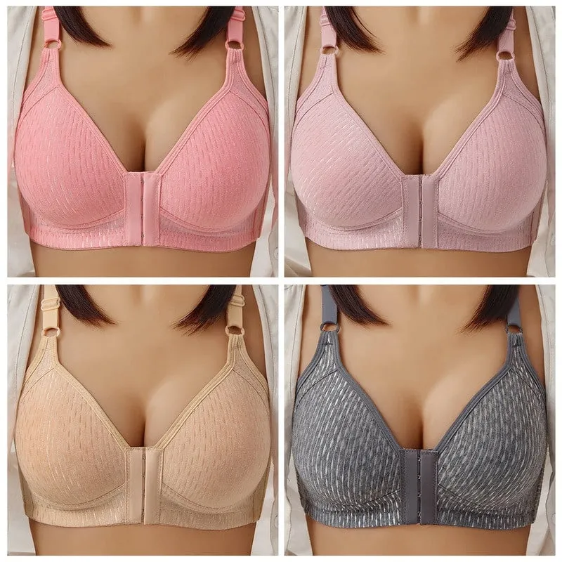 OCW Women Bra Front Buckle Wireless Breast Shaping Breathable Casual Plus Size